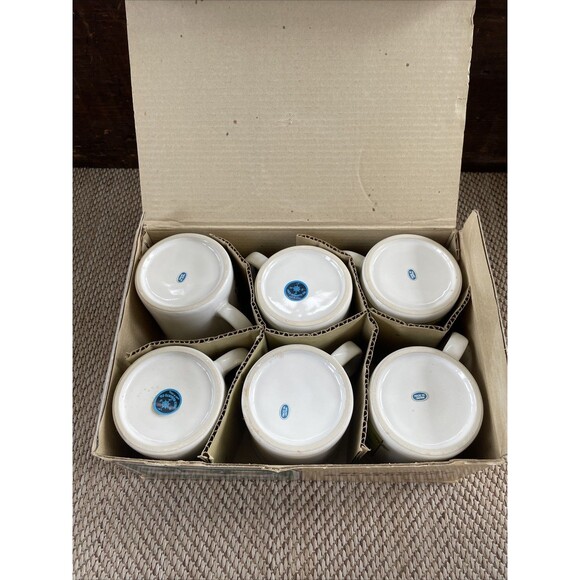 Vintage Fred Roberts Co. Country Farm Animals Stoneware Cups Mugs Set of 6 NIB - Picture 6 of 7